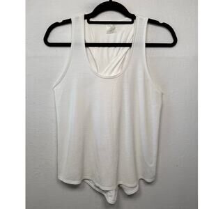 Calia by Carrie White Twist Cross Back Tank, Size M